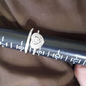 Elegant Silver Heart Ring Size 9